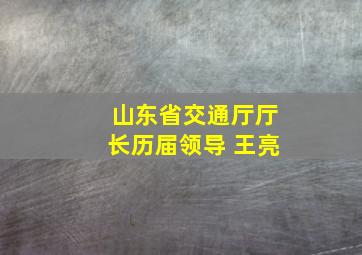 山东省交通厅厅长历届领导 王亮